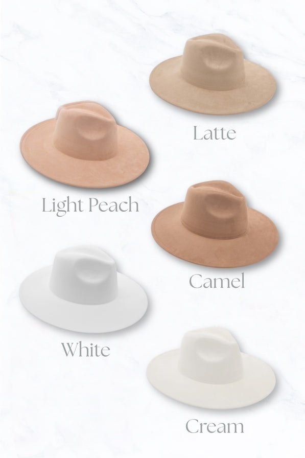 Suede Peach Top Fedora Hat