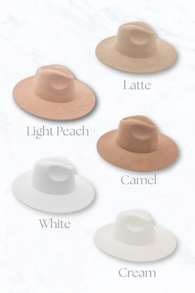 Suede Peach Top Fedora Hat
