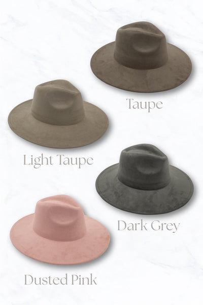 Suede Peach Top Fedora Hat