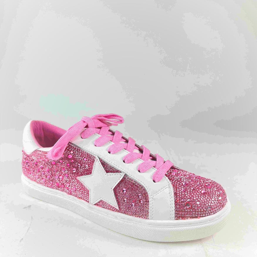 Rhinestone Low Top Star Sneakers