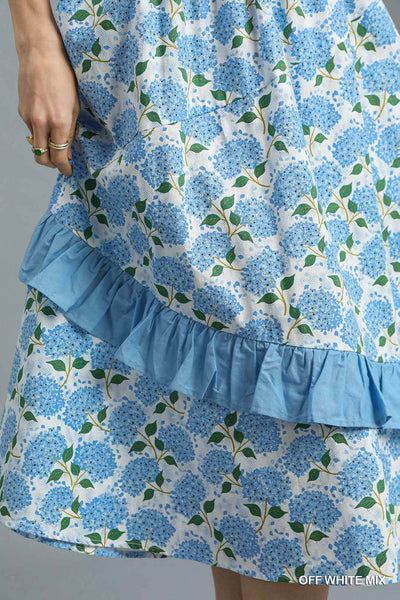 Ruffle Sleeve Floral Midi Dress