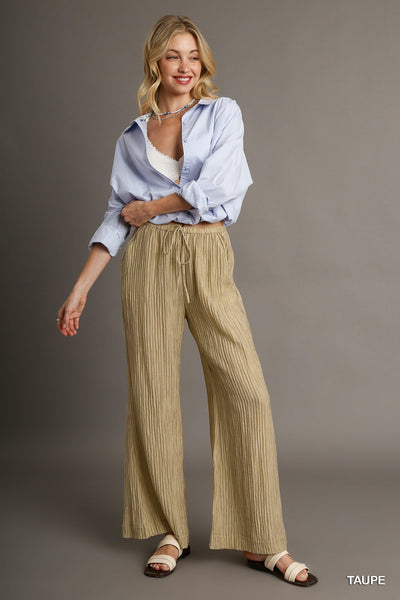 Crinkle Wide Leg Pant