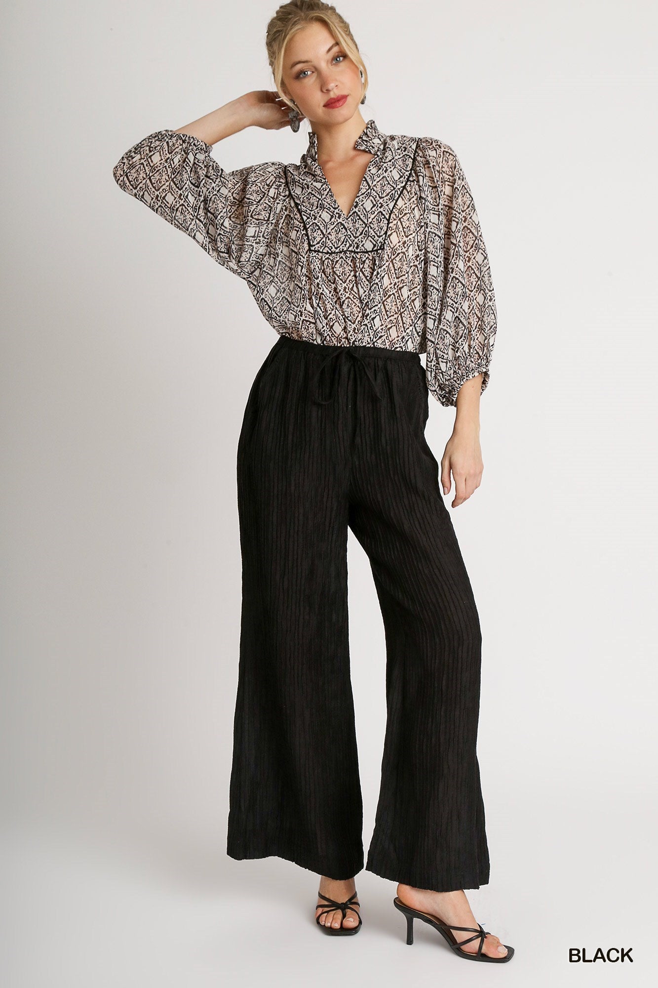 Crinkle Wide Leg Pant