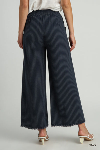Linen Blend Pin Stripe Pants