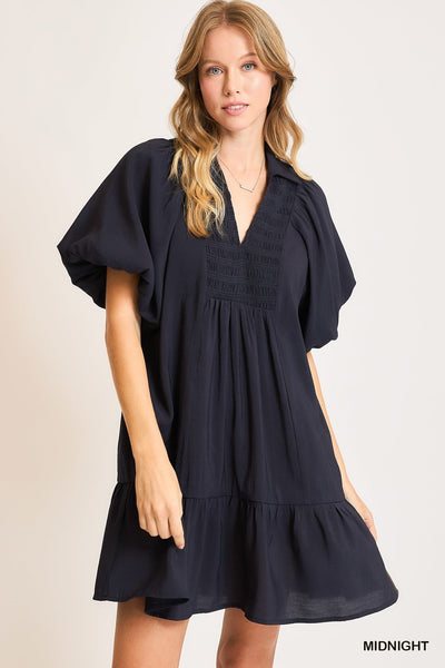 Smocked Babydoll Tiered Dress