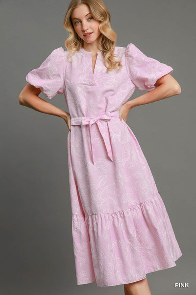 Floral Detail Embroidered Midi Dress