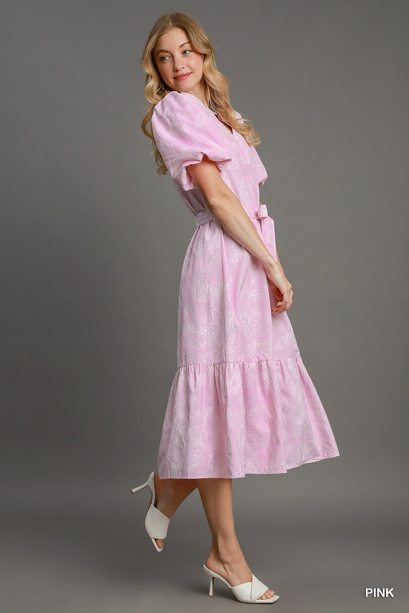 Floral Detail Embroidered Midi Dress