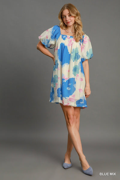 Floral Watercolor Print Dress