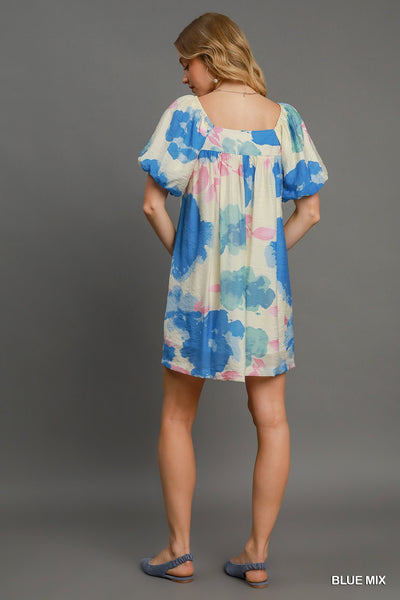 Floral Watercolor Print Dress
