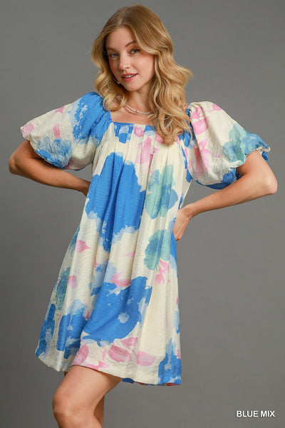Floral Watercolor Print Dress