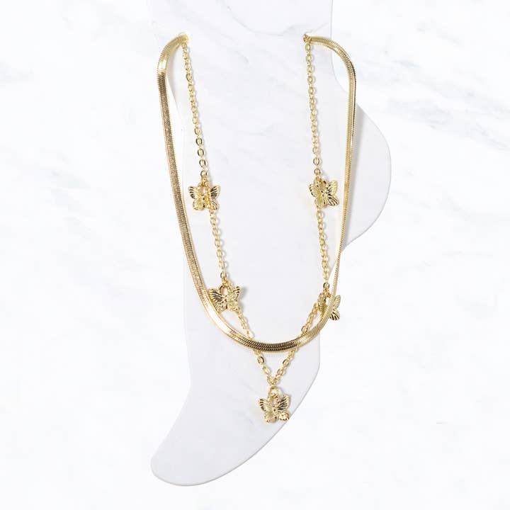 Layered Butterfly Anklet