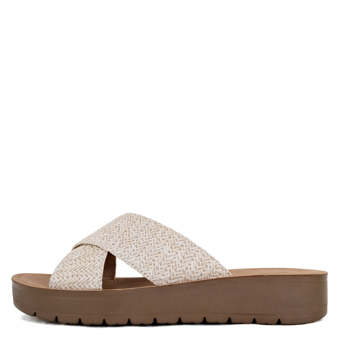 Raffia Crossover Sandal