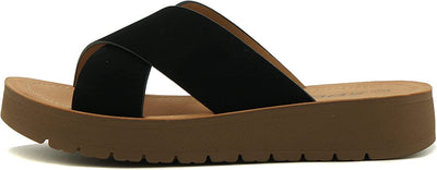 Crossover Open Toe Flatform Sandal