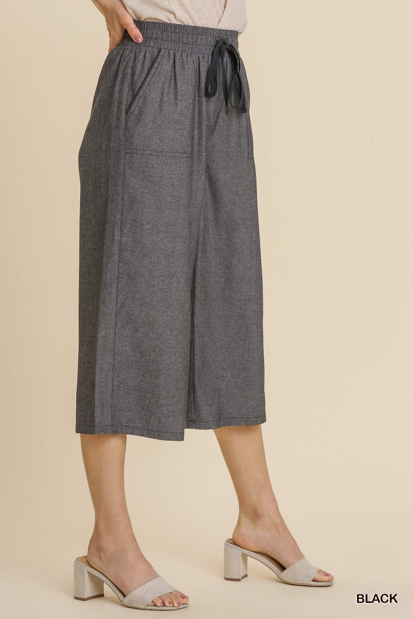 Cropped Drawstring Pants