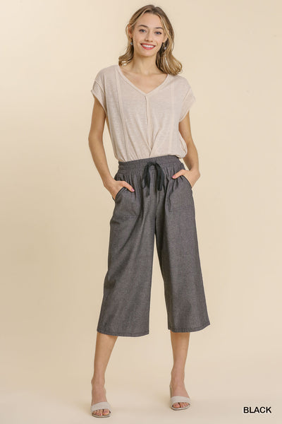 Cropped Drawstring Pants