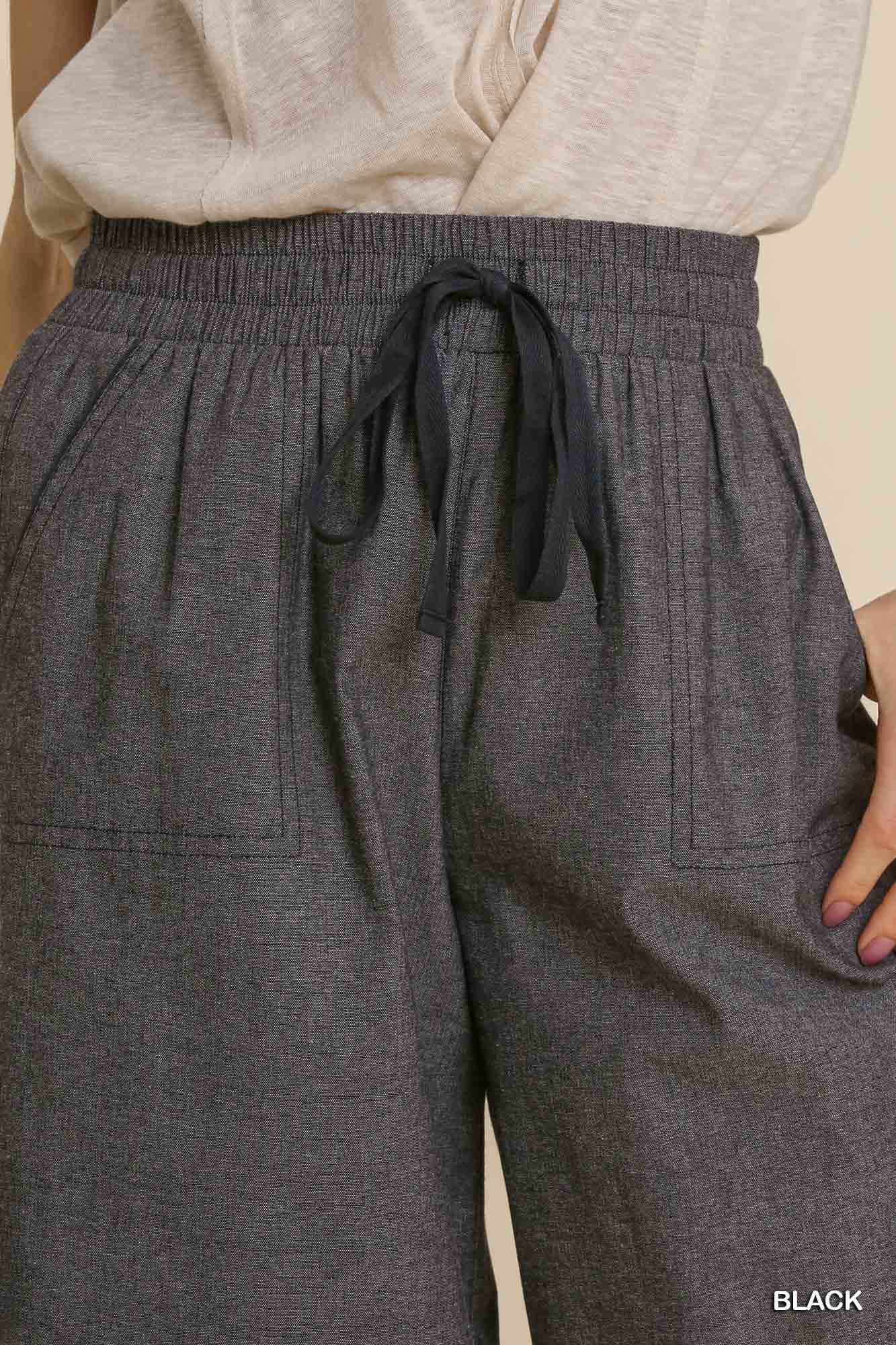 Cropped Drawstring Pants