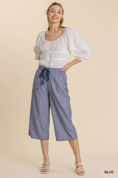 Cropped Drawstring Pants