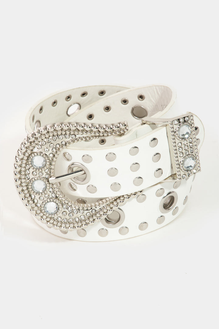 Rhinestone Buckle Grommet Belt – Whimsical Willow Boutique & Spa display picture 1