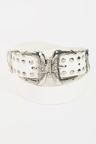 Studded Faux Leather Belt