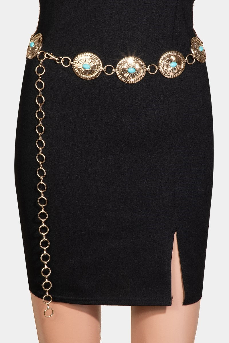 Oval Concho Chain Belt