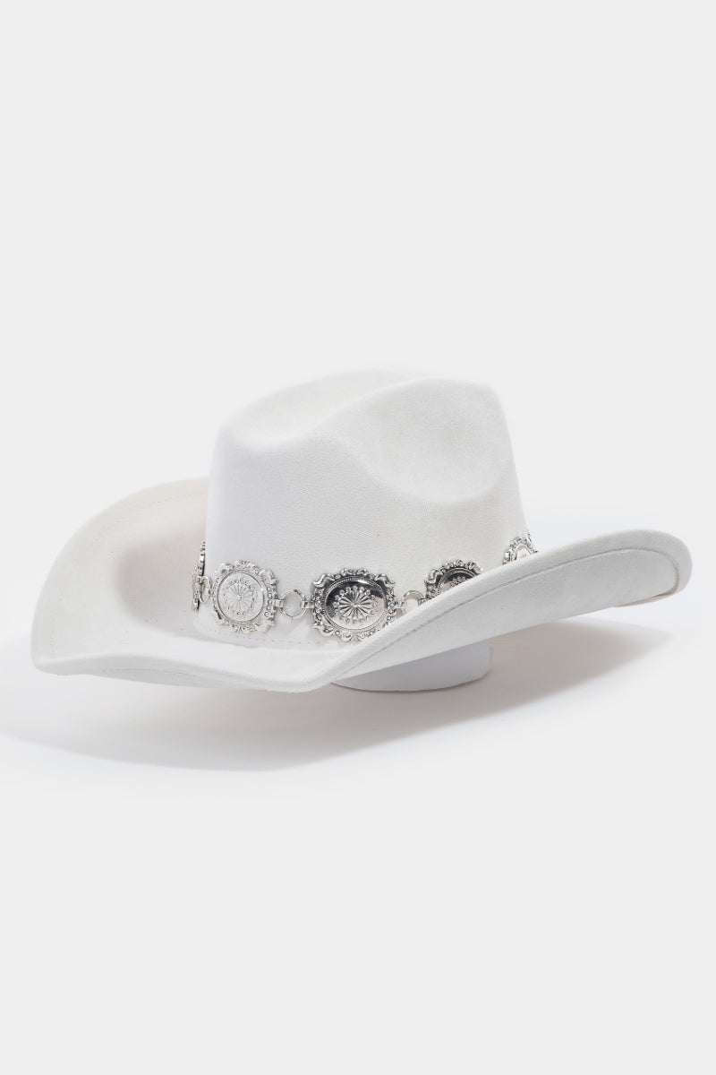 Metallic Concho Chain Cowboy Hat