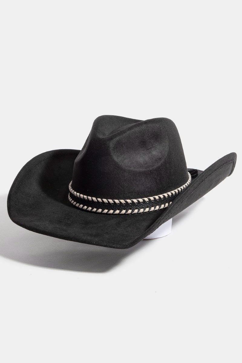 Braided Leather Strap Cowboy Hat