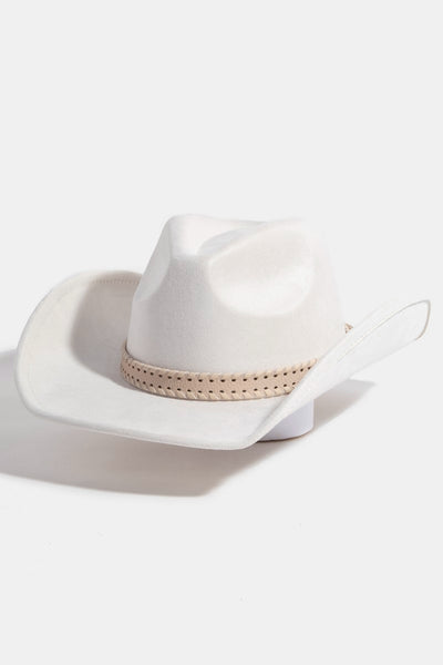 Braided Leather Strap Cowboy Hat