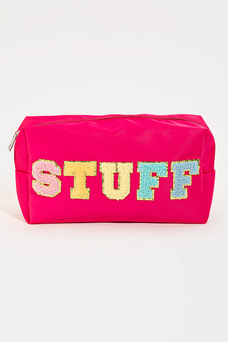 Chenille Letter Travel Pouch