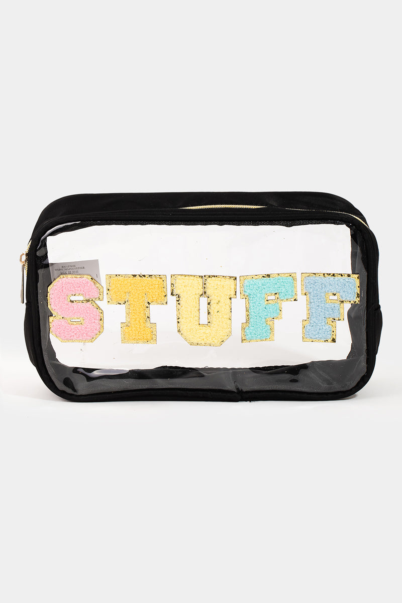 Clear Chenille Letter Pouch