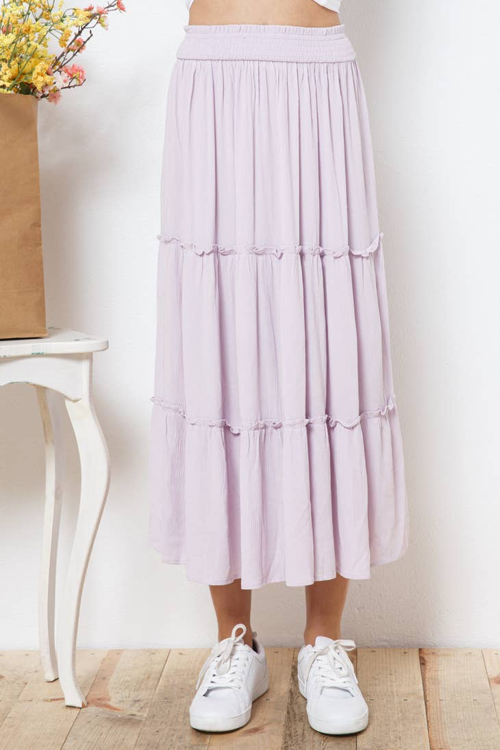 Tiered Gauze Maxi Skirt