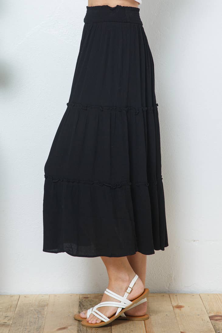 Tiered Gauze Maxi Skirt