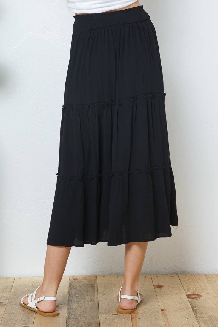 Tiered Gauze Maxi Skirt