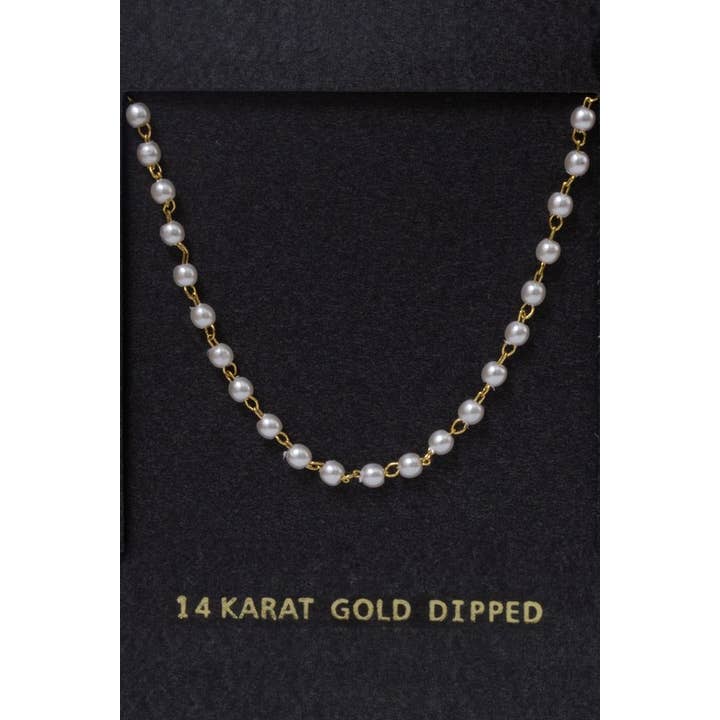 Gold Dipped Mini Pearl Necklace