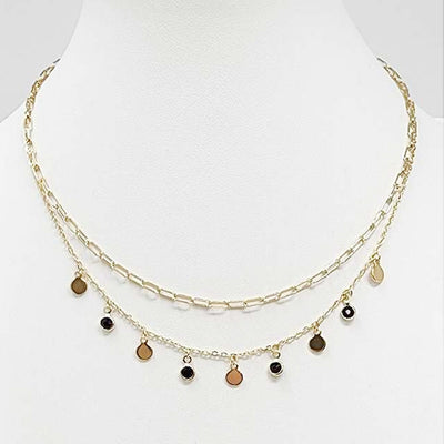 Layered Disc Charm Necklace