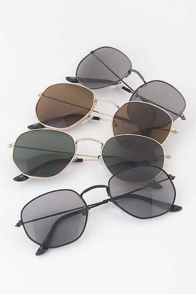 Round Geometric Tinted Sunglasses