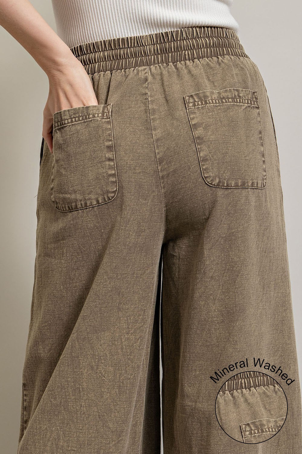 Mineral Washed Wide Leg Pant