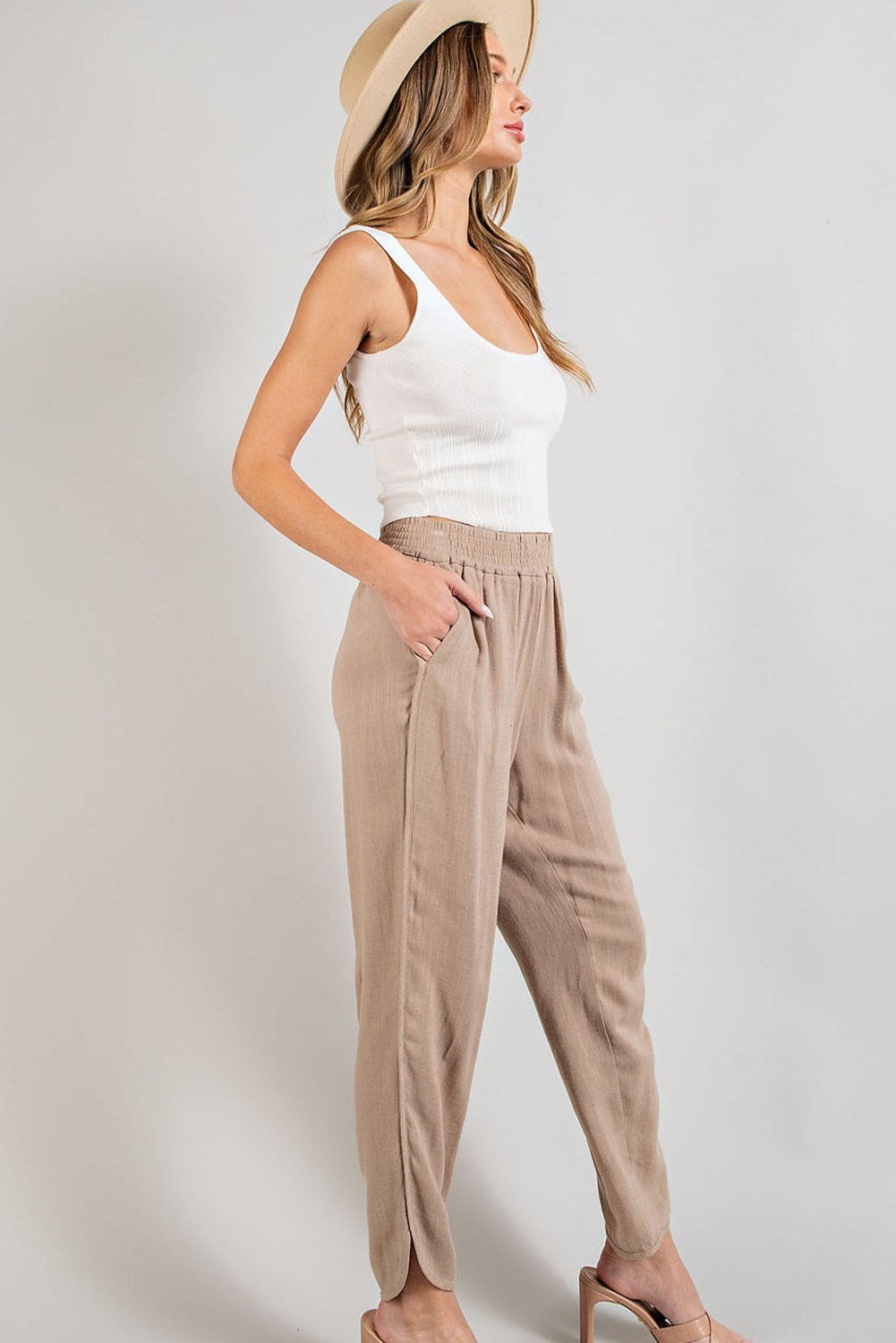 Linen Smocked Pants