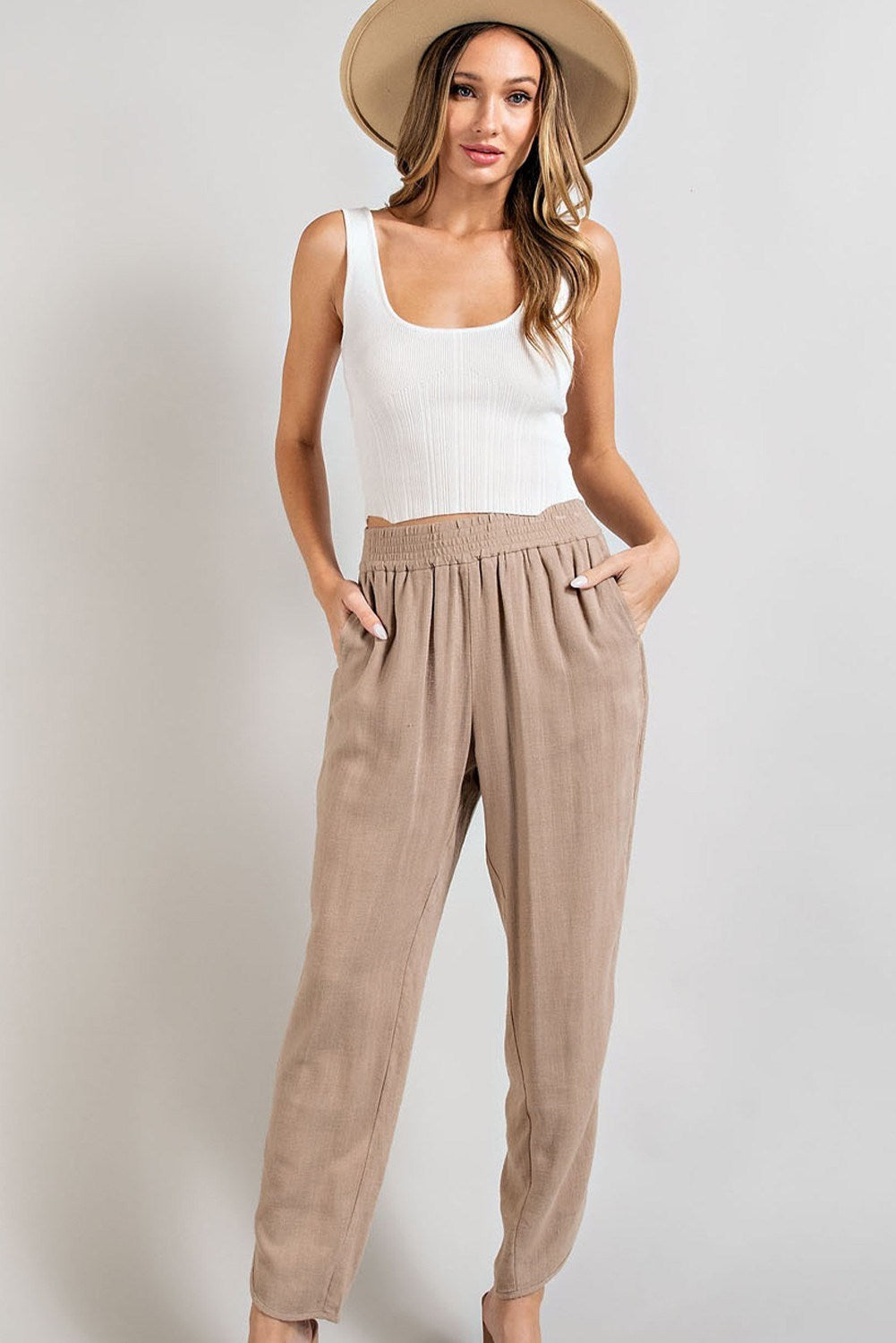 Linen Smocked Pants