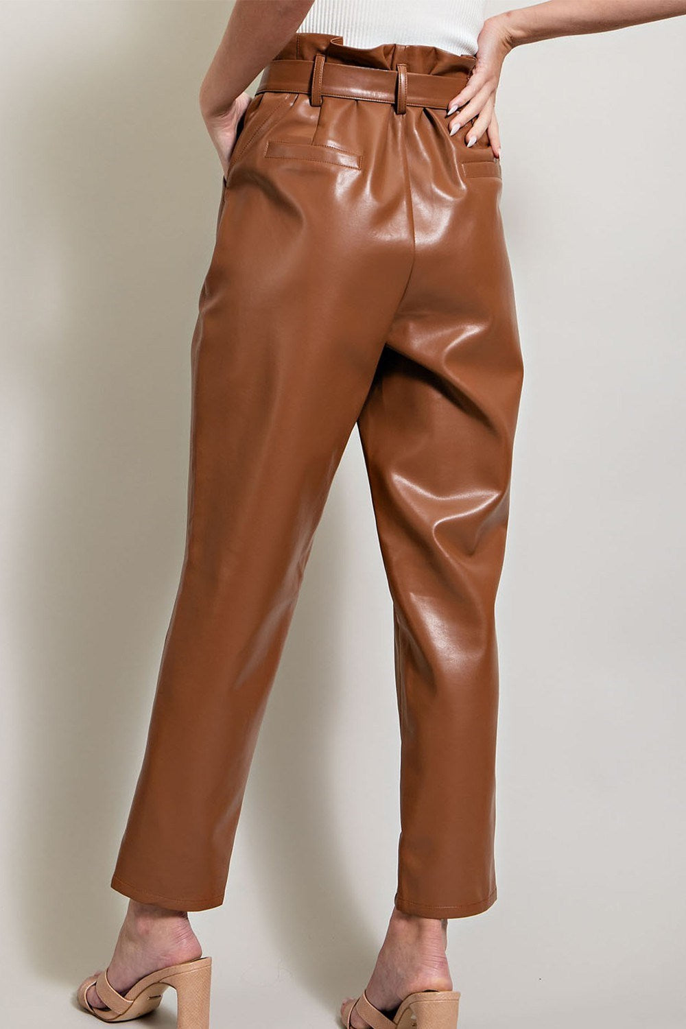 Leather High Rise Pant