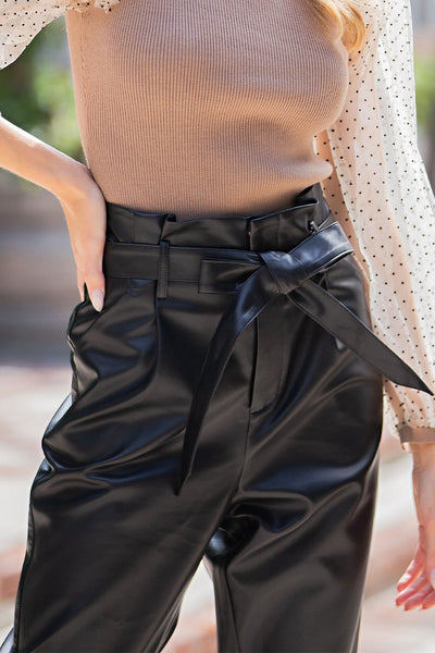 Leather High Rise Pant