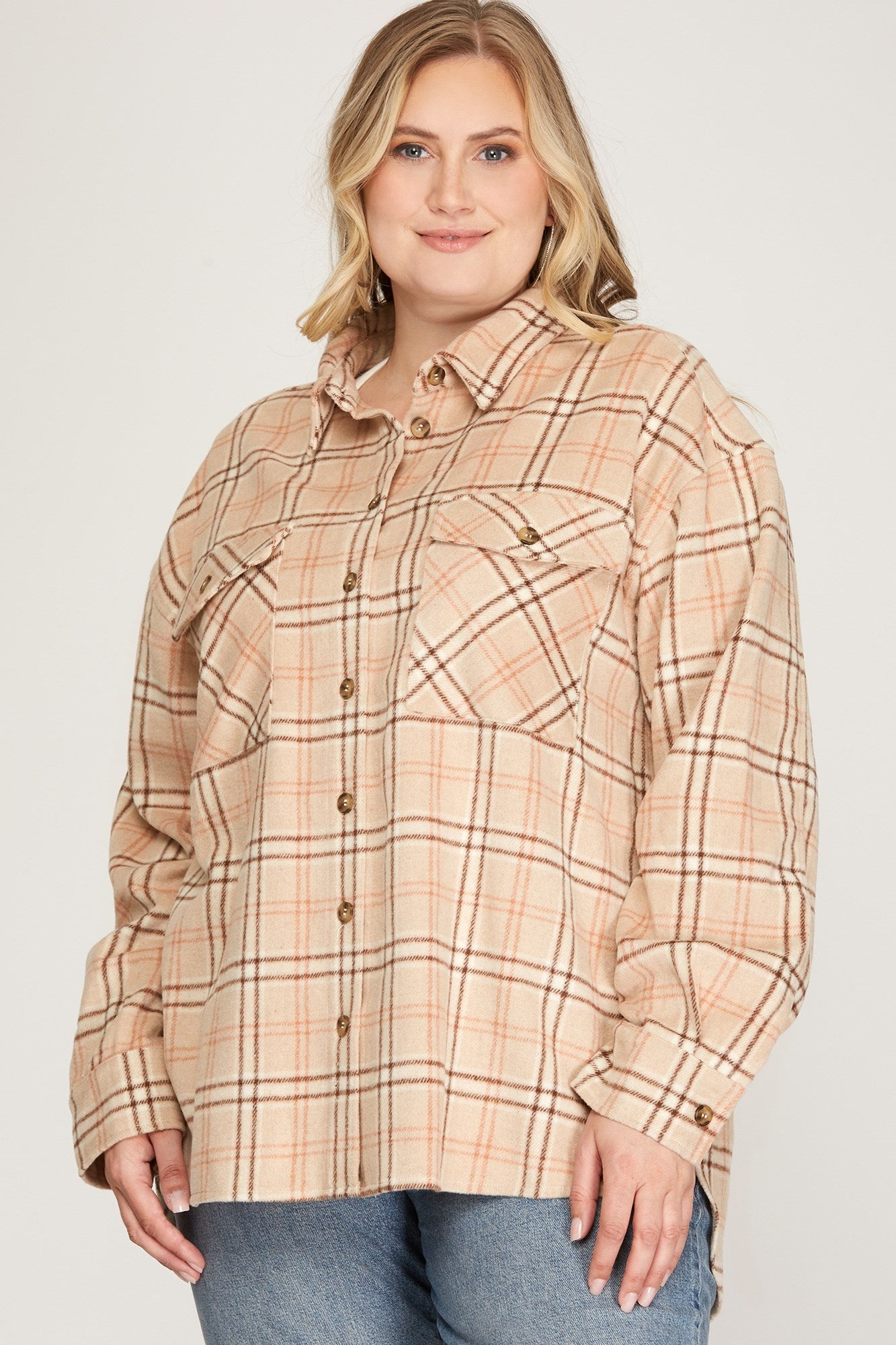 Checkered Button Down Shacket