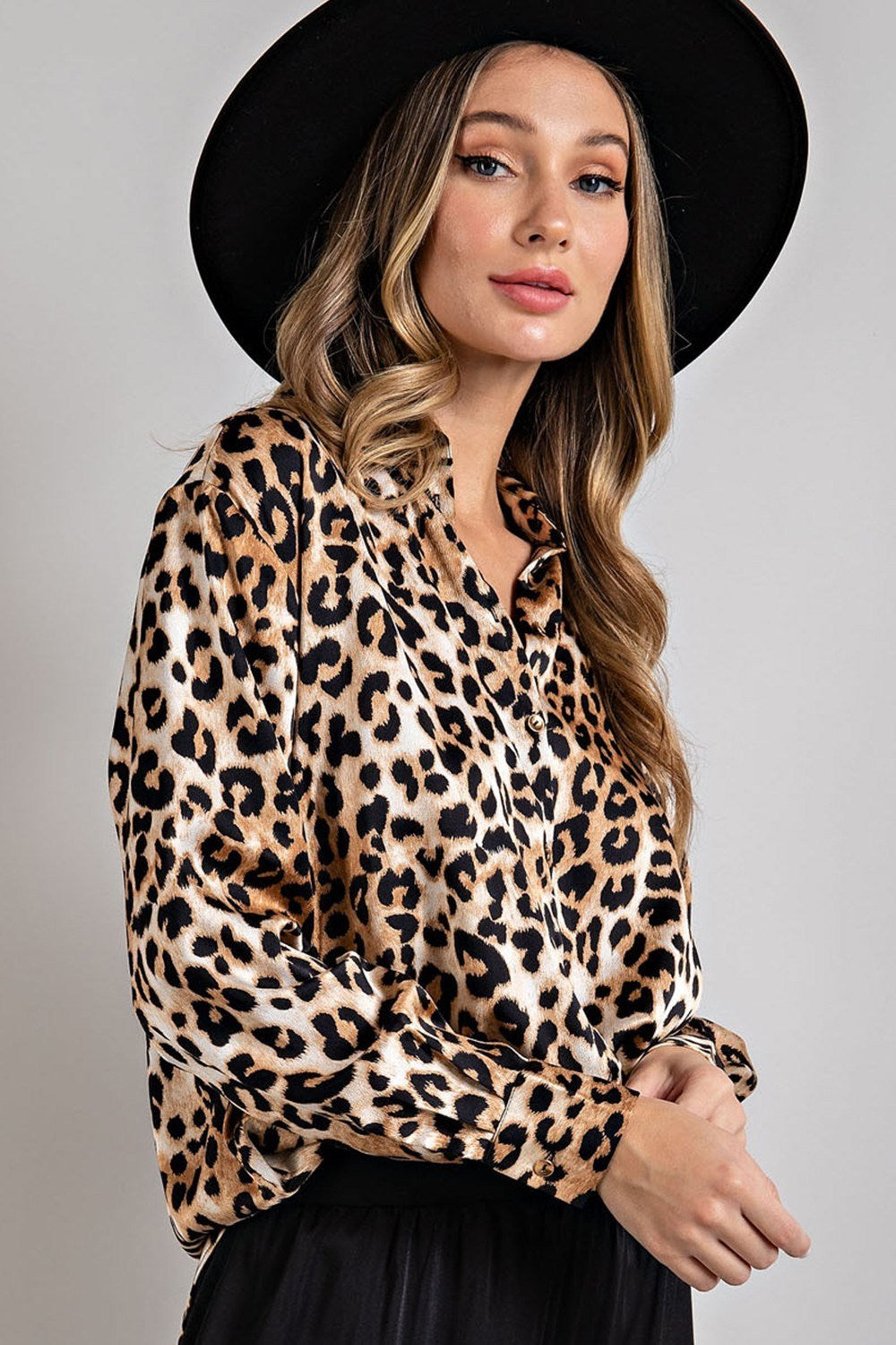 Leopard Print Button Down Top