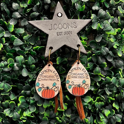 Leather Tassel Wooden Earring