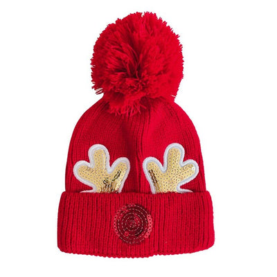 Sequin Reindeer Beanie