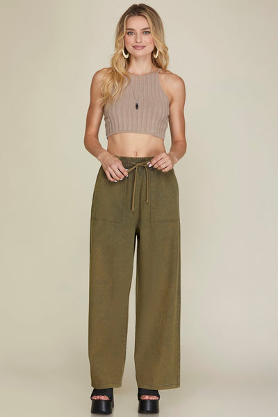 Mineral Wash Woven Pant