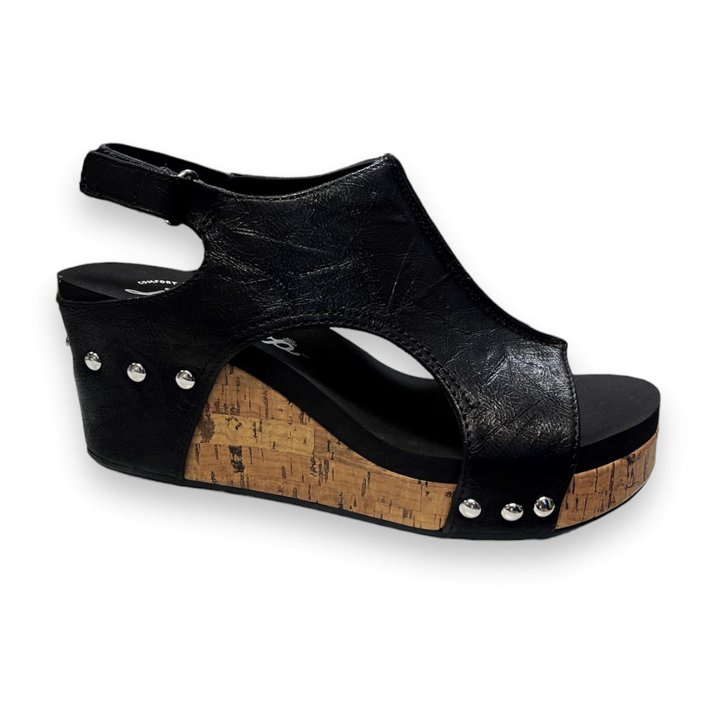 Studded Leather Cork Wedges
