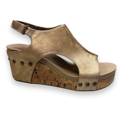 Studded Leather Cork Wedges