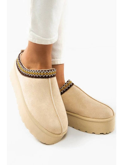 Suede Platform Slippers