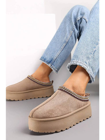 Suede Platform Slippers