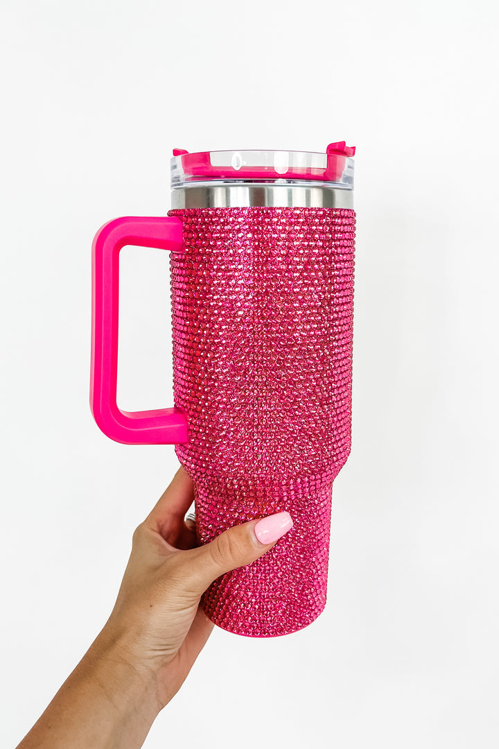 Rhinestone Tumbler with Handle